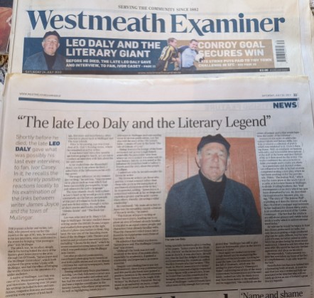 (Original publication of the final interview with Leo Daly by Ivor Casey, as seen in the The Westmeath Examiner in July, 2010)